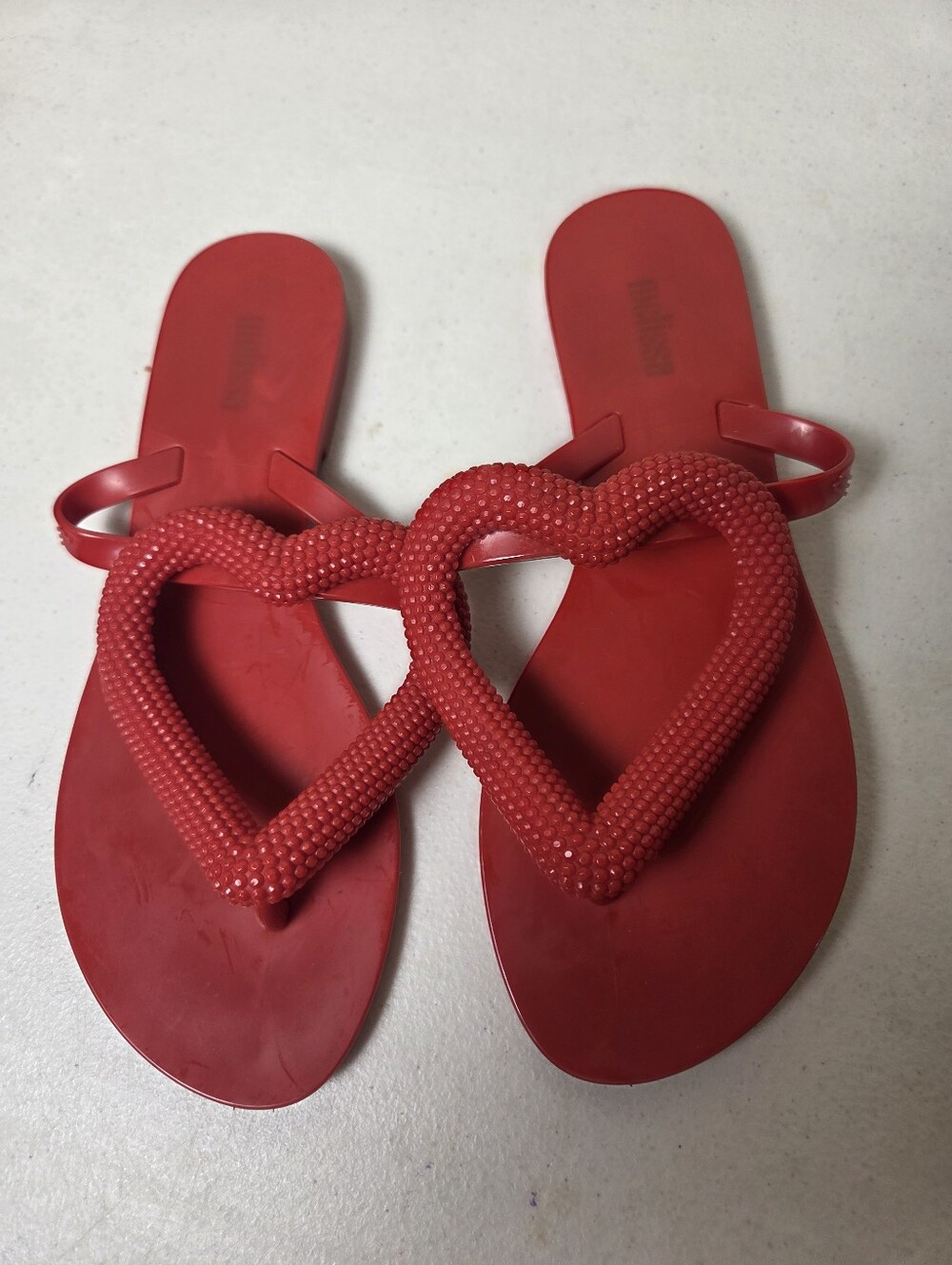 Melissa Women Heart Sandal Size USA 6 Jelly Flip Flop